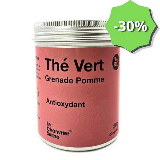 Tisane CBD : Antioxydant Thé Vert Grenade Pomme