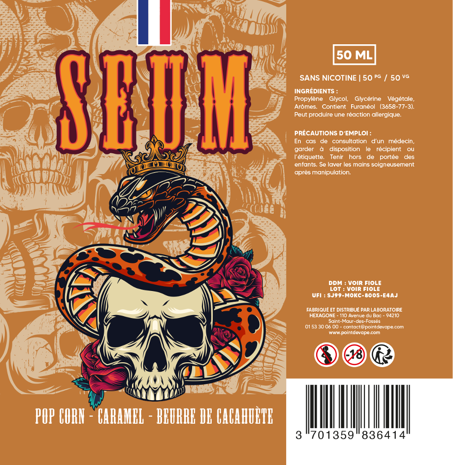 Bobble Gamme Seum 50ml - Pop Corn Caramel Beurre de Cacahuète