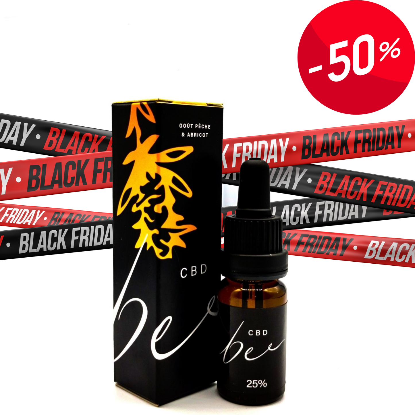 Huile CBD 25% Full Spectrum goût pêche & abricot