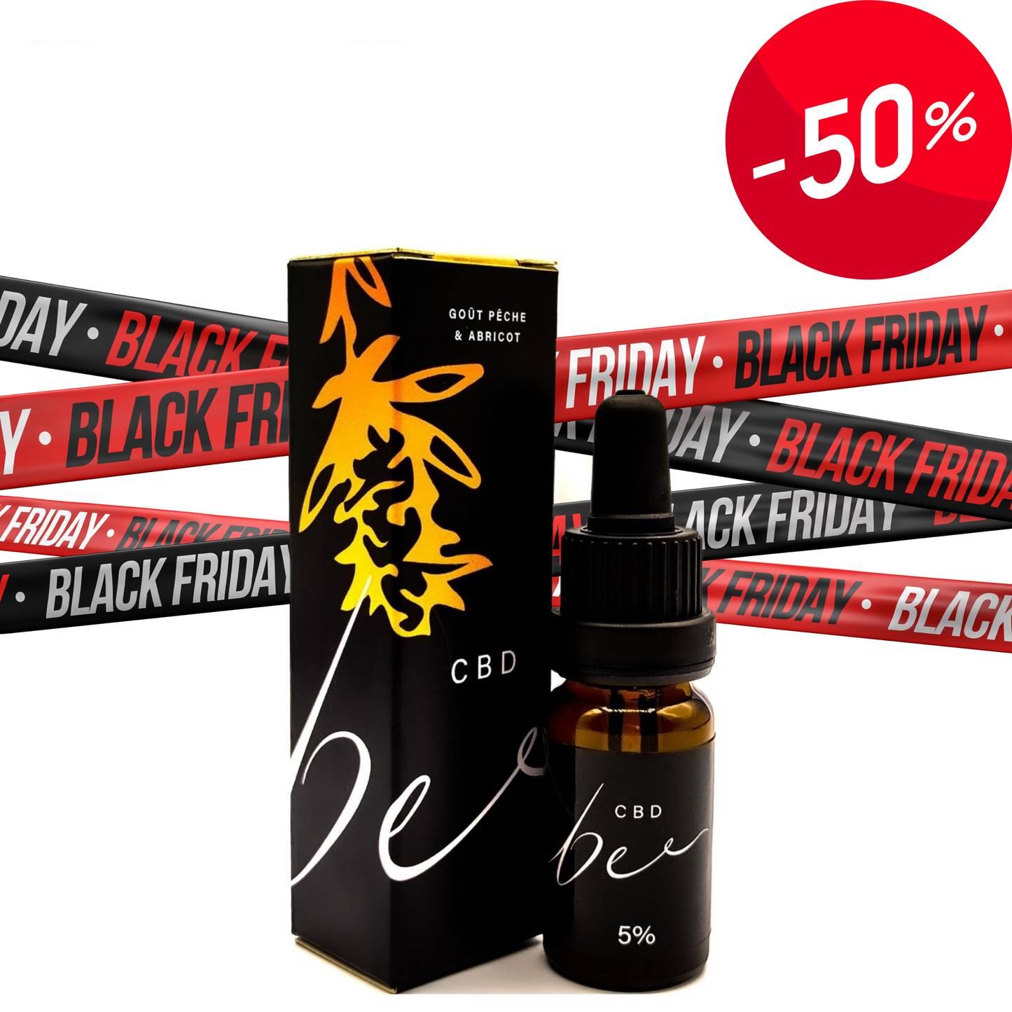 Huile CBD 5% Full Spectrum goût pêche & abricot