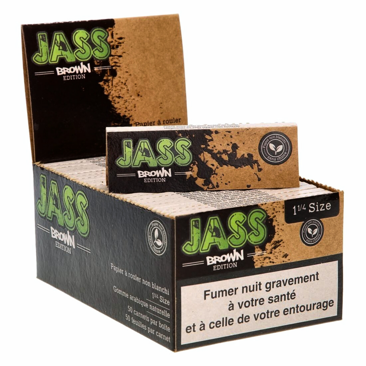 Feuilles à rouler JASS Brown 1/4 Size Pulpe de bois non blanchie