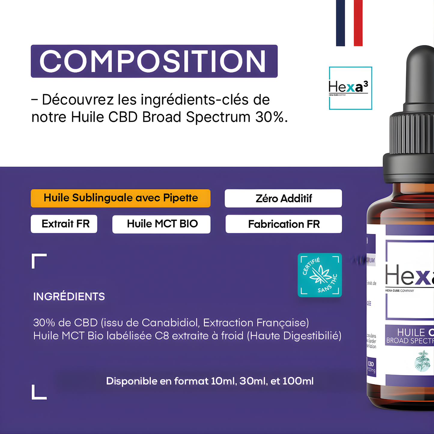 Huile CBD 30% Spectre Large - Hexa3