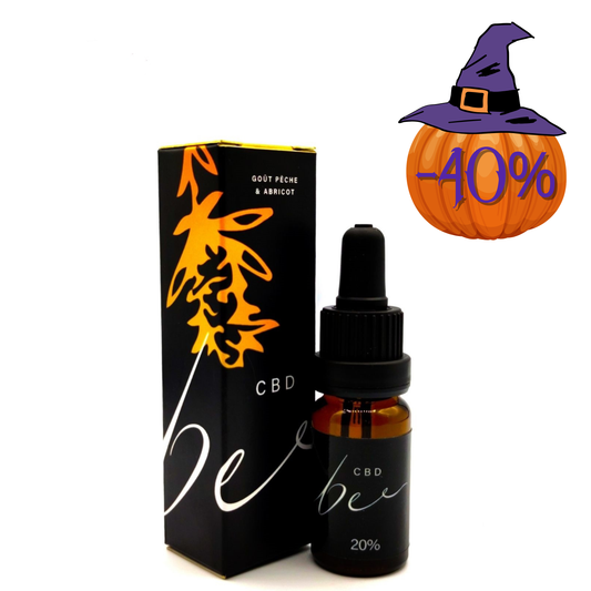Huile CBD 20% Full Spectrum goût pêche & abricot