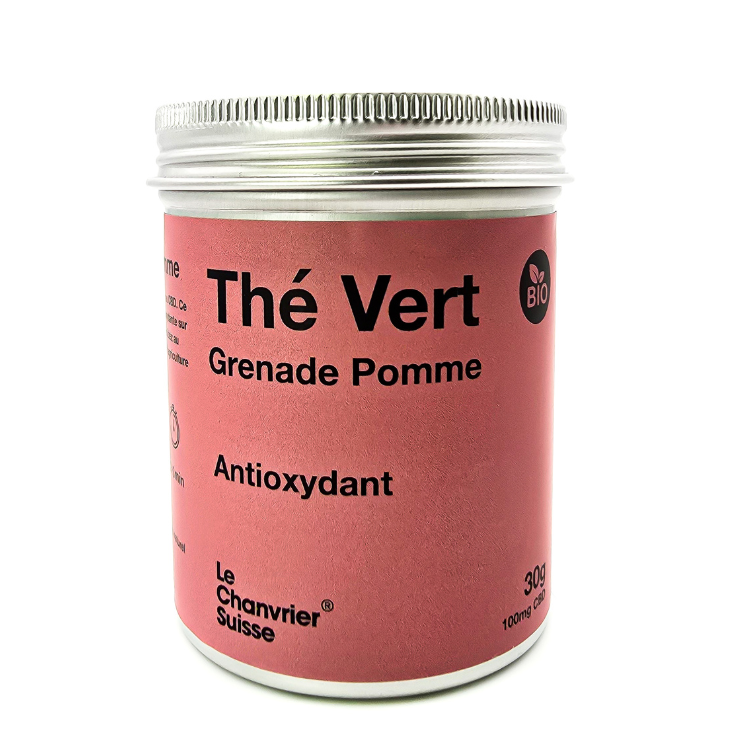 Tisane CBD : Antioxydant Thé Vert Grenade Pomme